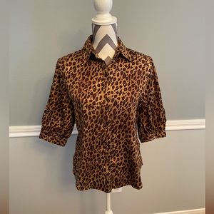 Lauren Ralph Lauren - Animal Print Button Down Shirt - Size: Medium